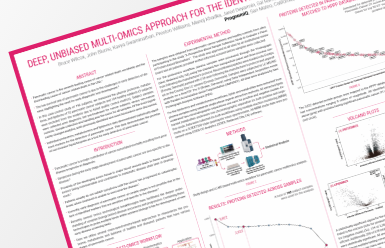 scientific poster showing a deep, unbiased multi-omics approach for identification of pancreatic cancer biomarkers from blood thumbnail