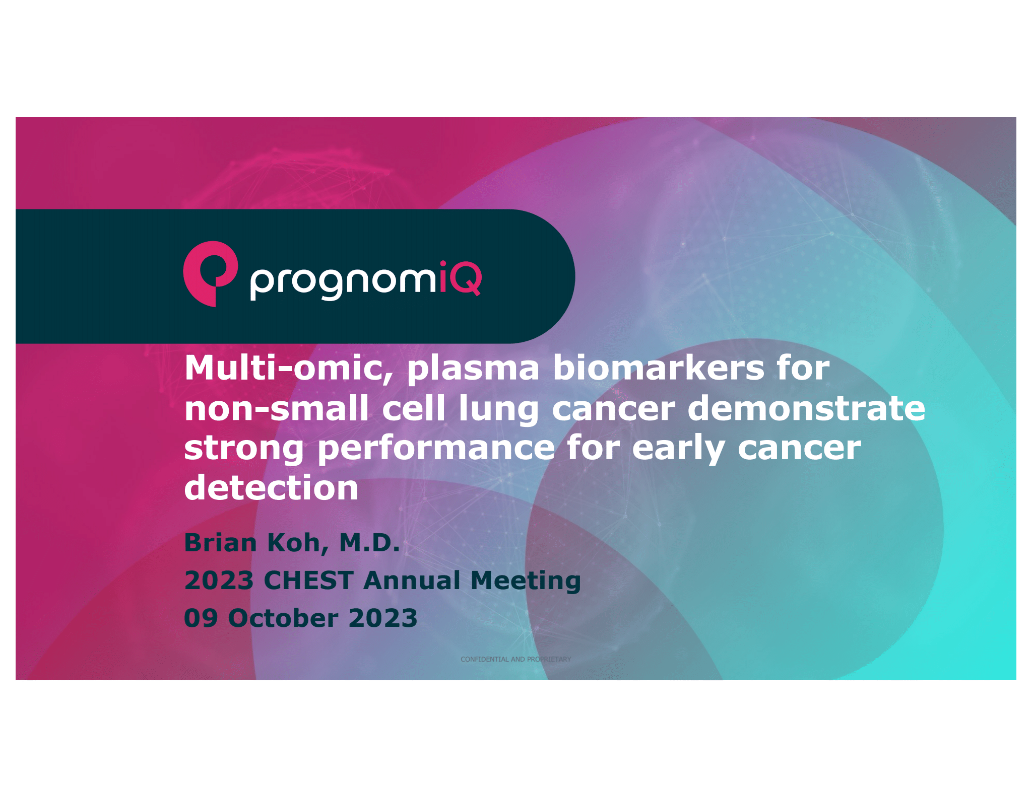 scientific poster showing multi-omic, plasma biomarkers for non-small cell lung cancer demonstrate strong performance for early cancer detection